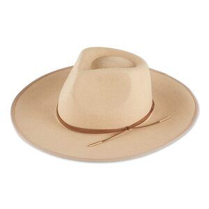 1126 Tickled Pink Women's Hilary Wool Panama Hat, Faye, Nude, One Size